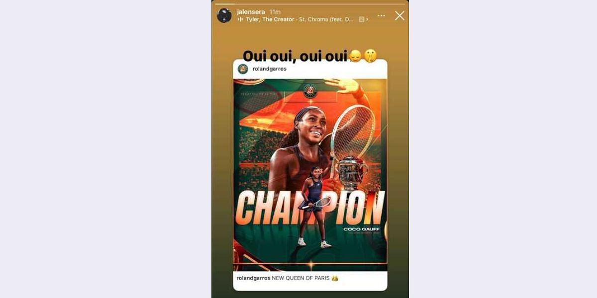 Screenshot via @jalensera on Instagram dated June 7, 2025.